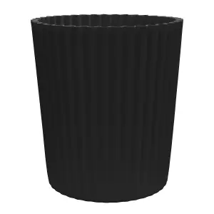 simpa 2PC XL Black Wave Plastic Planters.