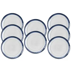 Purely Home Coastal Melamine Dinner Plates - Set of 8