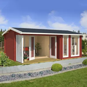 Lasita Mornington Two Room Summer House - 5.95m x 3.9m - Garden Log Cabin Double Glazed