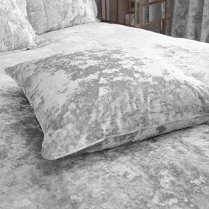 Crushed Velvet Cushion Cover Silver