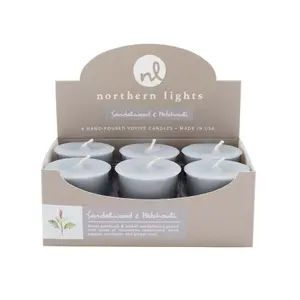 Northern Lights Votive Candle 6 pack - Sandalwood & Patchouli