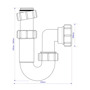 McAlpine Adjustable Sink Trap (Dia)40mm