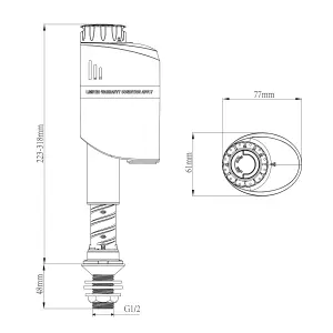 Flomasta Brass & plastic Bottom entry Float Fill valve 20.75mm