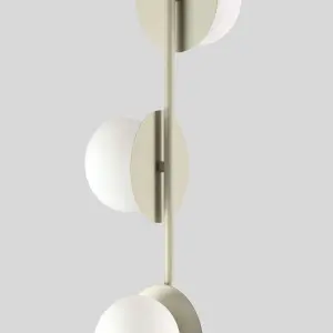 houseof Frosted Opal Ball Shade Disk Floor Lamp - Off White Sand