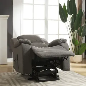 Marldon 92cm Wide Dark Grey Textured Fabric Electric Mobility Aid Lift Assist Recliner Arm Chair with Massage Heat Functions