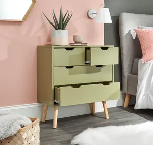 GFW Nyborg 2+2 Drawer Chest Boa Green