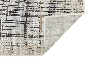 Silver Grey Abstract Abstract Modern,Natural Fibers Wool Rug For Bedroom & Living Room-240cm X 330cm