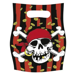 Amscan Pirate Lolly Jolly Roger Party Bags (Pack of 6) Multicoloured (One Size)