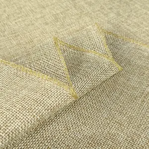 Neel Blue 29cm x 275cm Plain Hessian Table Runner, Champagne