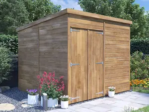 Dunster House Bike Shed Storage Garden Workshop 2.4m x 2.4m Wooden Pressure Treated Overlord Pent