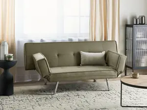 Beliani Modern Sofa Bed BRISTOL Olive Green