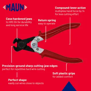 Maun End Cutting Plier For Hard Wire Comfort Grips 150mm