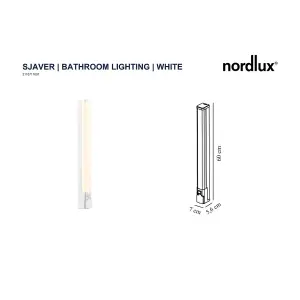 Nordlux Sjaver Bathroom Shower Room Wall Light in White