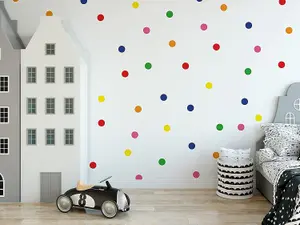 Multicolour Polka Dot Rainbow Wall Stickers