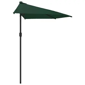 Berkfield Balcony Parasol with Aluminium Pole Green 270x135 cm Half