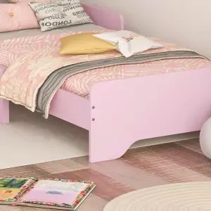 ZONEKIZ Toddler Bed Frame, Cloud-Designed Princess Bed, 143 x 74 x 55cm - Pink