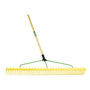 Pegdev - PDL - Professional 48 Tooth Landscaping Rake - Heavy Duty & Lightweight for Ground Maintenance Soil, Grass, Sand, Leaves.