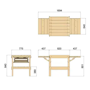 OutdoorGardens Wooden Pizza Oven Station