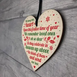 Red Ocean Memorial Heart Plaque For Mum Nan Dad Grandad Christmas Tree Ornament Decoration