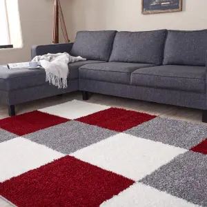 Myshaggy Collection Rugs Geometric Design  381 Red