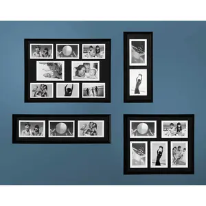 Maison by Premier 2 Picture 4 x 6 Black Plastic Photo Frame