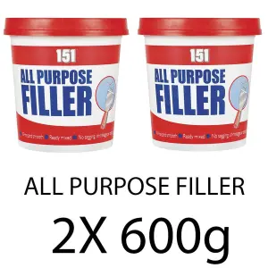 2X ALL PURPOSE FILLER White 600g Smooth Ready Mixed Interior Exterior Use Wood Wall