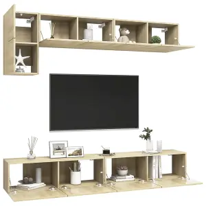 Berkfield 5 Piece TV Cabinet Set Sonoma Oak Engineered Wood