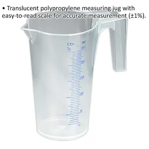 250ml Clear Measuring Jug with Easy Read Scale and Spout for Precise Pouring