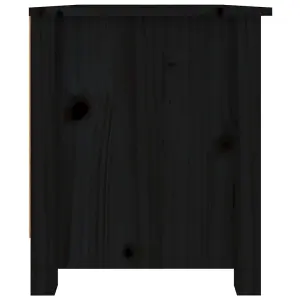 Shoe Cabinet Black 70x38x45.5 cm Solid Wood Pine