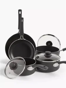 John Lewis ANYDAY Aluminium Non-Stick Pan Set, 5 Piece, Grey