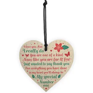 Red Ocean Nan Gifts From Grandchildren Wooden Heart Nanny Nan Nanna Plaque Birthday Christmas Xmas Gifts