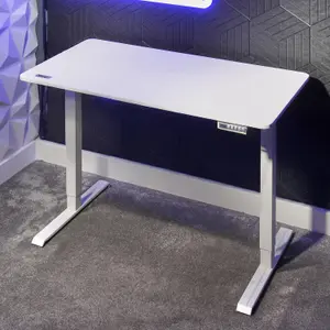 X-Rocker Ascend Height Adjustable Gaming Desk, 120cm Wide - WHITE