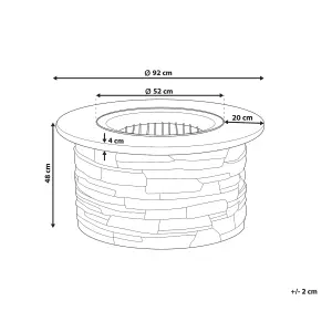 Beliani Round Fire Pit Grey TAMBORA