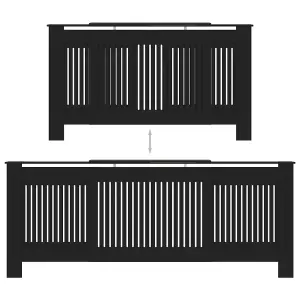 Berkfield MDF Radiator Cover Black 205 cm