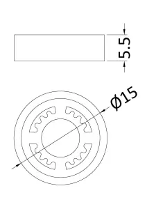 Modern Bathroom Suitable for Basin Pillar Taps, 5mm x 15mm, Chrome