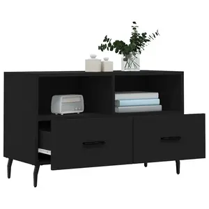 Berkfield TV Cabinet Black 80x36x50 cm Engineered Wood