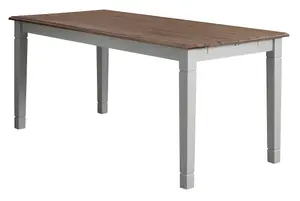 Canterbury 180cm Dining Table with 2 Benches in Silk Grey and Dark Pine