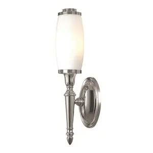 IP44 Wall Light Enclosed Long Glass Shade LED Inc Polished Nickel LED G9 3.5W