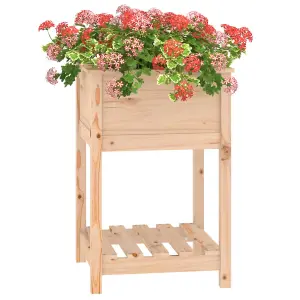 Berkfield Planter with Shelf 54x54x81 cm Solid Wood Pine