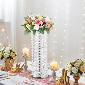 Dining Table Centrepiece Made of Tall Crystal Vase