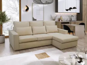 Soho High Back Right Hand  Facing Corner Sofa Beige