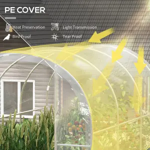 Outsunny 3 x 2 x 2m Polytunnel Greenhouse with Door, Galvanised Steel Frame