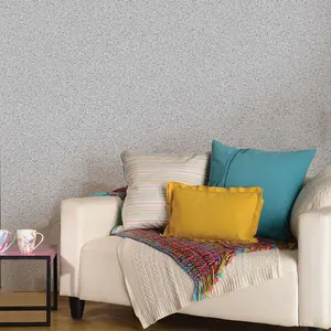 Cork Texture Wallpaper Embossed Plain Feature Wall Grey & Silver Holden Decor