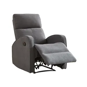 Manual Reclining Armchair in Dark Grey Fabric - Parma