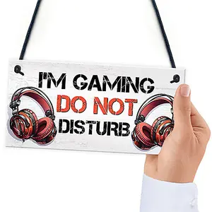 Red Ocean Gaming Sign For Boys Bedroom DO NOT DISTURB Funny Gaming Bedroom Accessories Gamer Gift For Christmas Birthday