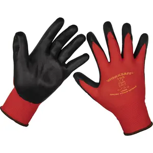 PAIR Flexible Nitrile Foam Palm Gloves - Large - Abrasion Resistant Protection