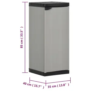 Berkfield Garden Storage Cabinet with 1 Shelf Grey and Black 35x40x85 cm