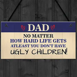 Red Ocean Funny Joke Dad Sign Dad Gift From Daughter Son Birthday Fathers Day Gift For Dad Ugly Sign