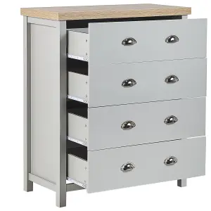 Beliani Traditional 4 Drawer Chest Grey CLIO