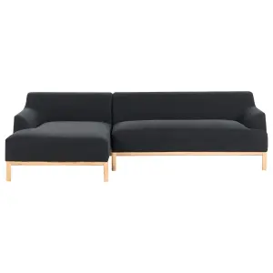 Right-Hand Corner Sofa SOSJO Black Fabric Right Hand